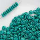 CzechMates - QuadraLentil Beads 6x3mm, Opaque Persian Turquoise