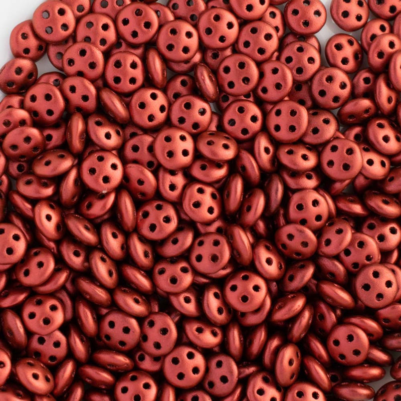 CzechMates - QuadraLentil Beads 6x3mm, Matte - Metallic Lava