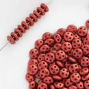 CzechMates - QuadraLentil Beads 6x3mm, Matte - Metallic Lava