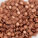 CzechMates - QuadraTile Beads 6x6x2mm, Matte - Metallic Copper