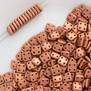 CzechMates - QuadraTile Beads 6x6x2mm, Matte - Metallic Copper