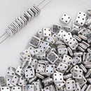 CzechMates - QuadraTile Beads 6x6x2mm, Crystal Full Labrador/Silver