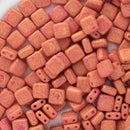 CzechMates - Tile Beads 6x6x3mm, Pacifica Watermelon