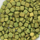 CzechMates - Tile Beads 6x6x3mm, Pacifica Avocado