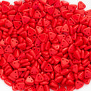 CzechMates - Triangle Beads 6x6x2mm, Opaque Coral Red