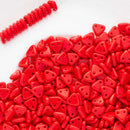 CzechMates - Triangle Beads 6x6x2mm, Opaque Coral Red