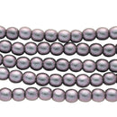 Czech Druk Beads Round 4mm, Polychrome Deep Purple