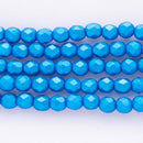 Czech Fire Polish Glass Beads 4mm, Pearl Shine Azuro Czech Shield