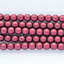 Czech Glass Pearls Round 4mm, Matte Burgundy