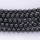 Czech Glass Pearls Round 4mm, Black