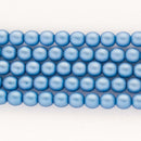 Czech Glass Pearls Round 4mm, Matte Persian Blue