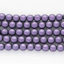 Czech Glass Pearls Round 4mm, Matte Purple