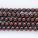 Czech Glass Pearls Round 4mm, Bronze