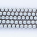 Czech Glass Pearls Round 4mm, Matte Silver