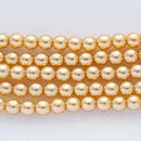 Czech Glass Pearls Round 4mm, Gold