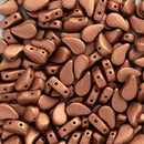 Paisley Duo Beads 8x5mm, Matte - Metallic Bronze Copper Czech Shield