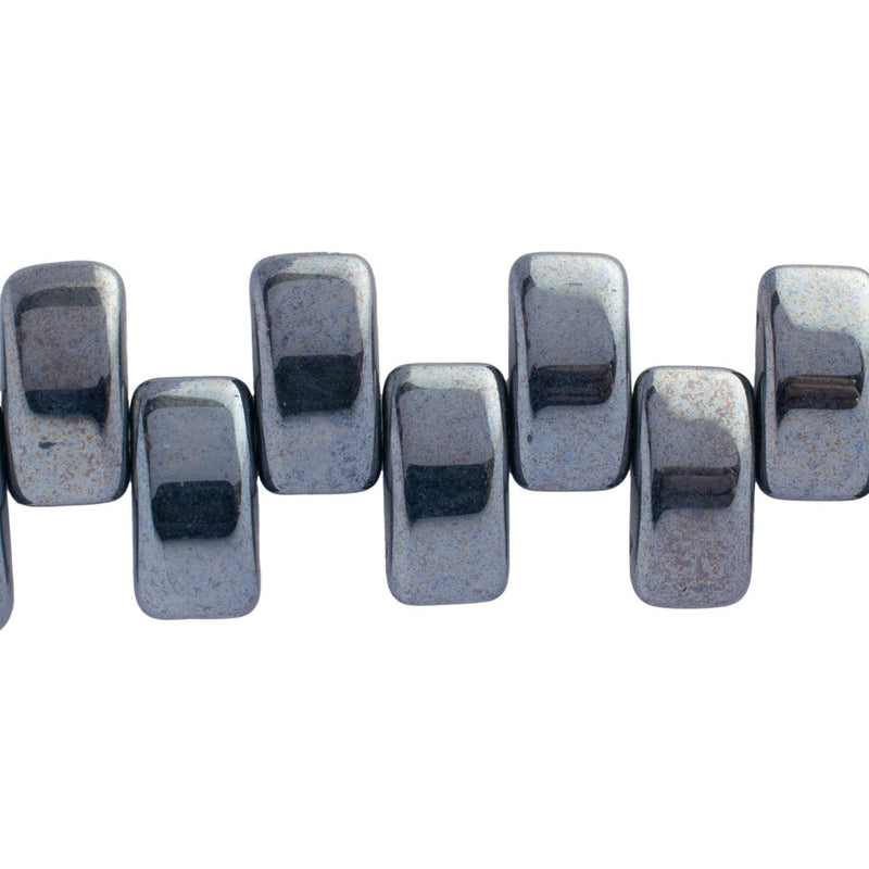 Czech Carrier Beads 9x17mm, 2-Hole, Hematite