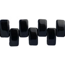 Czech Carrier Beads 9x17mm, 2-Hole, Jet/Black