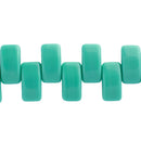 Czech Carrier Beads 9x17mm, 2-Hole, Turquoise Green