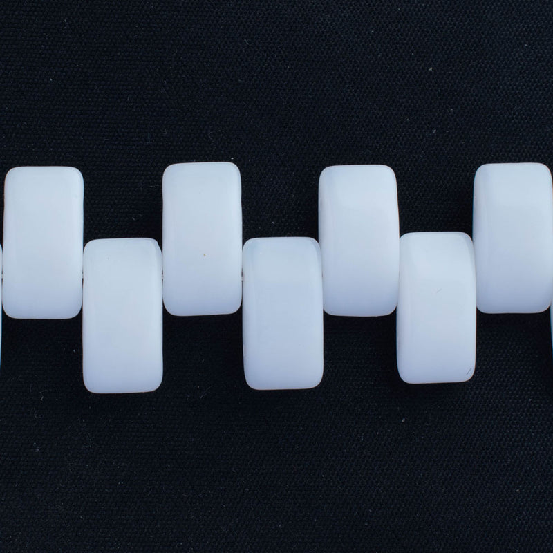 Czech Carrier Beads 9x17mm, 2-Hole, White