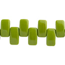 Czech Carrier Beads 9x17mm, 2-Hole, Green/Wasabi