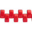 Czech Carrier Beads 9x17mm, 2-Hole, Red