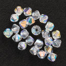 Preciosa - Bicone Crystal Beads 4mm, Crystal AB, 24 Pieces