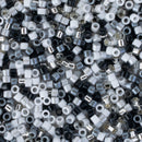 Miyuki Delica Beads Size 11/0 1.6mm, DB-CBMIX54 Black and White