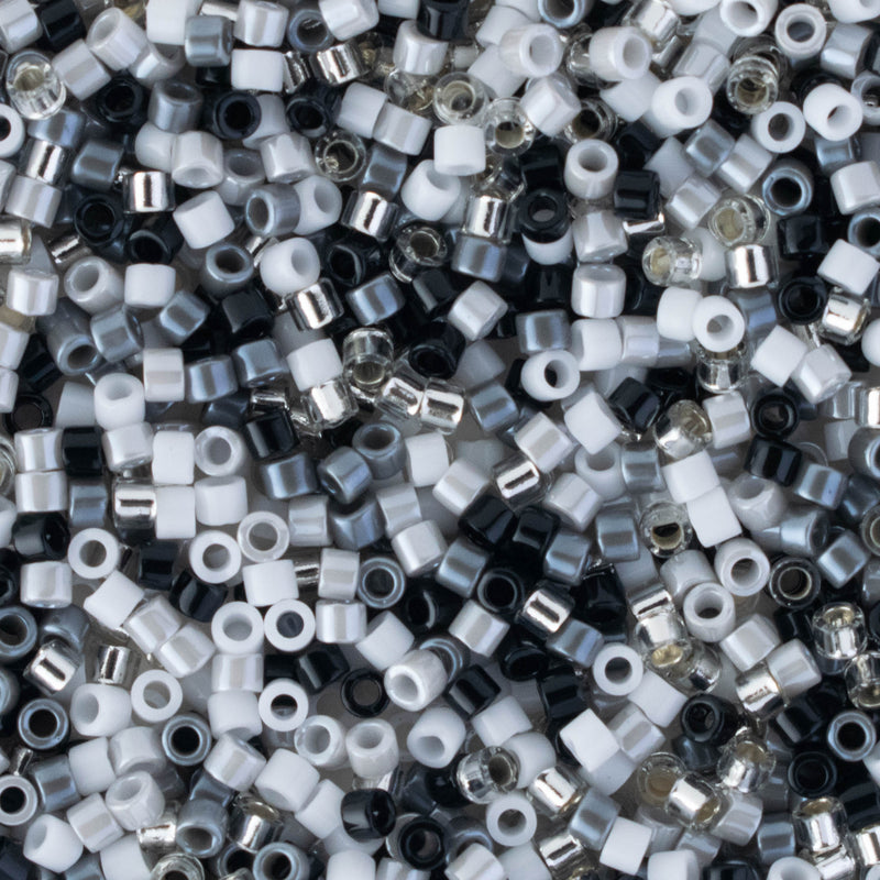 Miyuki Delica Beads Size 11/0 1.6mm, DB-CBMIX54 Black and White