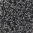 Miyuki Delica Beads Size 11/0 1.6mm, DB001 Opaque Gunmetal