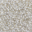 Miyuki Delica Beads Size 11/0 1.6mm, DB041 Silver Lined Crystal