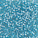Miyuki Delica Beads Size 11/0 1.6mm, DB044 Silver Lined Aqua