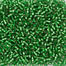 Miyuki Delica Beads Size 11/0 1.6mm, DB046 Silver Lined Green