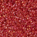 Miyuki Delica Beads Size 11/0 1.6mm, DB062 Color Lined Light Cranberry AB