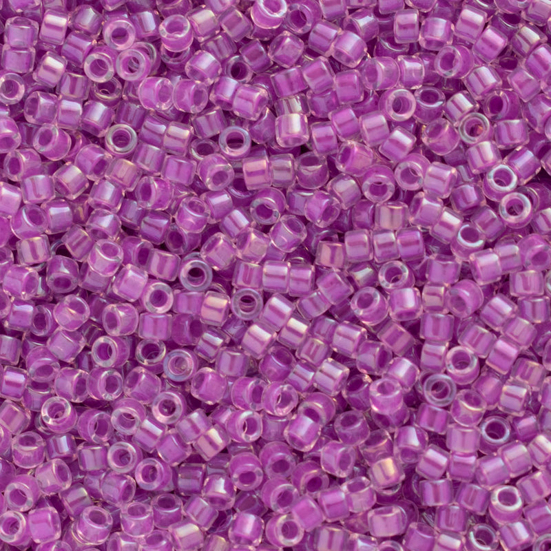 Miyuki Delica Beads Size 11/0 1.6mm, DB073 Color Lined Lilac AB