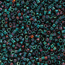 Miyuki Delica Beads Size 11/0 1.6mm, DB1003 Metallic Midnight Blue/Gold Iris