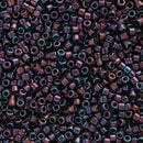 Miyuki Delica Beads Size 11/0 1.6mm, DB1004 Metallic Red-Purple/ Gold Iris
