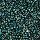 Miyuki Delica Beads Size 11/0 1.6mm, DB1006 Blue-Green/Gold Iris