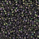 Miyuki Delica Beads Size 11/0 1.6mm, DB1053 Matte Metallic Purple Green/Gold Iris