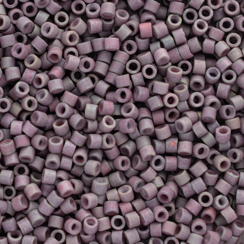 Miyuki Delica Beads Size 11/0 1.6mm, DB1062 Matte Metallic Purple Sage AB