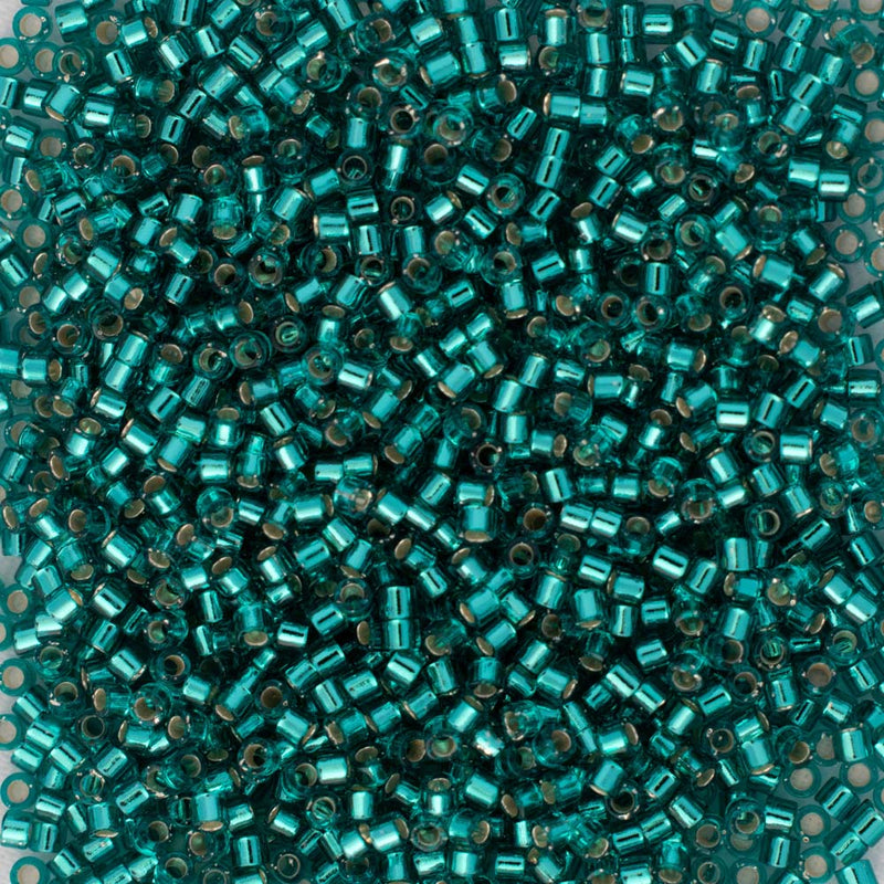 Miyuki Delica Beads Size 11/0 1.6mm, DB1208 Silver Lined Caribbean Teal