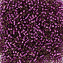 Miyuki Delica Beads Size 11/0 1.6mm, DB1342 Silver Lined Dyed Raspberry