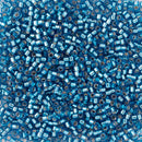 Miyuki Delica Beads Size 11/0 1.6mm, DB149 Silver Lined Capri Blue
