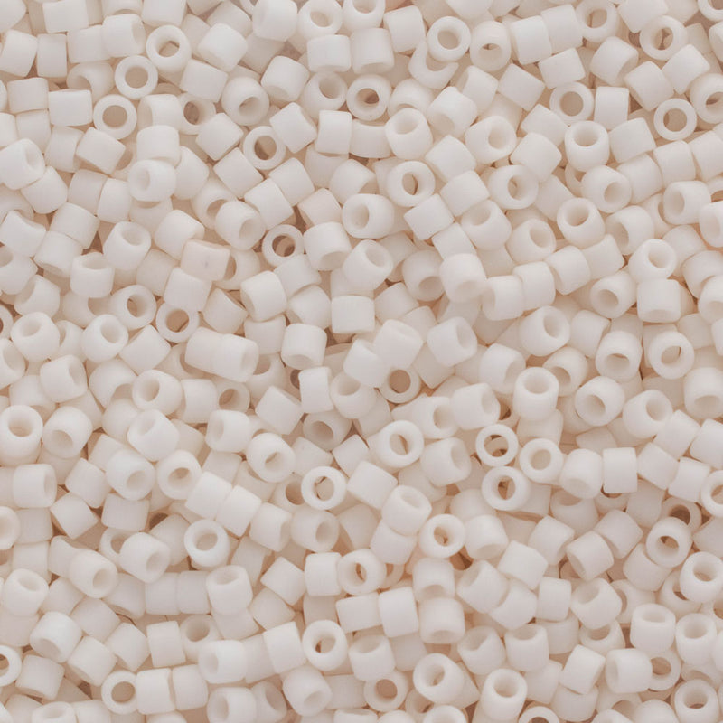 Miyuki Delica Beads Size 11/0 1.6mm, DB1510 Matte Opaque Bisque White