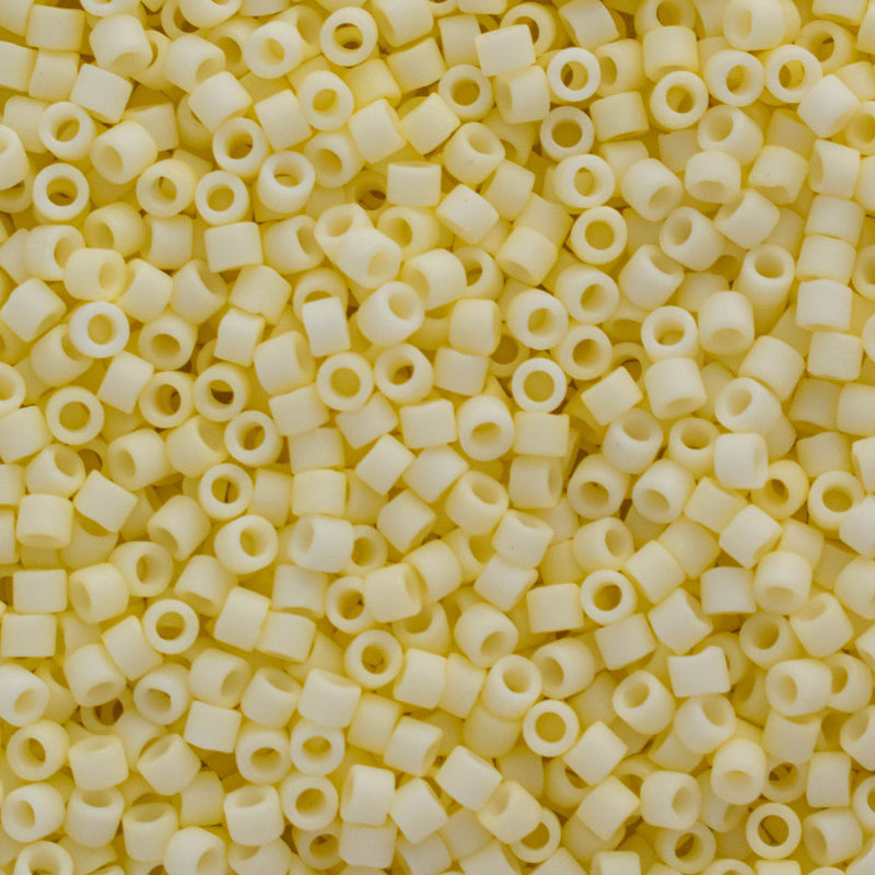 Miyuki Delica Beads Size 11/0 1.6mm, DB1511 Matte Opaque Pale Yellow