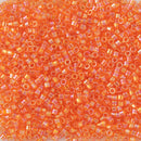 Miyuki Delica Beads Size 11/0 1.6mm, DB151 Transparent AB Orange