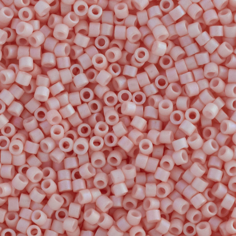 Miyuki Delica Beads Size 11/0 1.6mm, DB1523 Opaque Matte Light Salmon AB