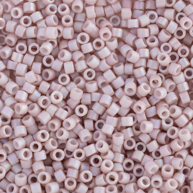 Miyuki Delica Beads Size 11/0 1.6mm, DB1525 Opaque Matte Pink Champagne AB