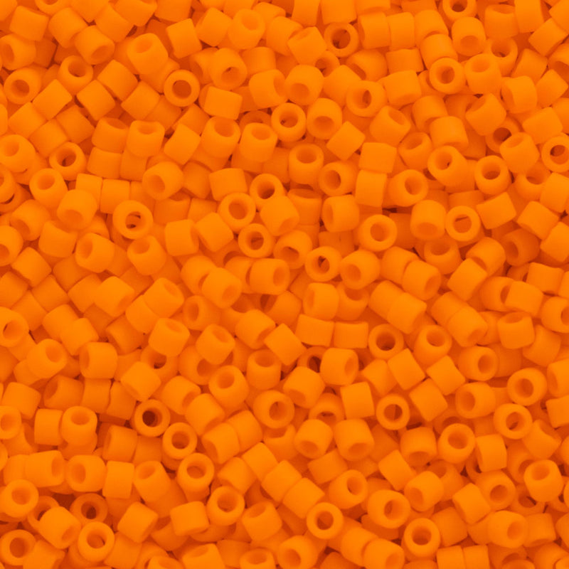 Miyuki Delica Beads Size 11/0 1.6mm, DB1583 Matte Opaque Mandarin