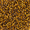 Miyuki Delica Beads Size 11/0 1.6mm, DB1681 Silver Lined Glazed Dark Saffron